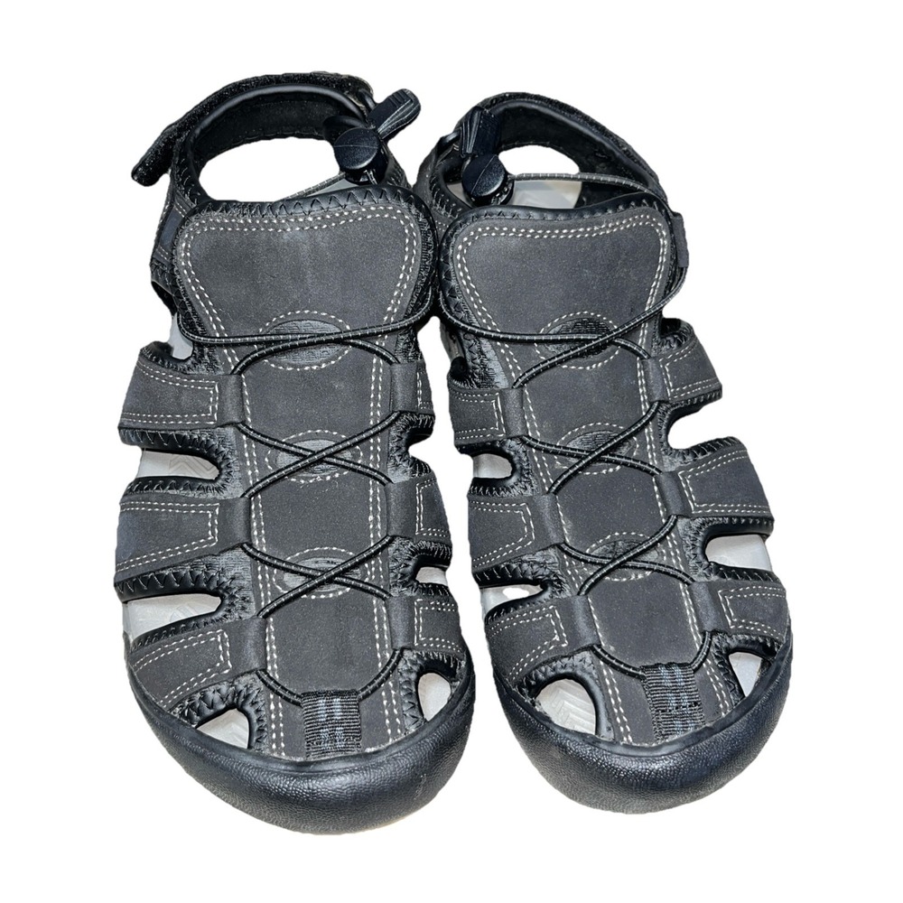 Khombu Travis Waterproof Fisherman Sandals Mens Size 8 M Black Hiking‎ Camping